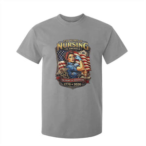 Patriotic Rosie Nurse Feminist Pride T Shirt For Kid 250 Years Of Nursing TS12 Sport Gray Print Your Wear