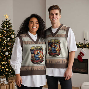 Patriotic Rosie Nurse Feminist Pride V-Neck Knit Sweater Vest 250 Years Of Nursing TS12 Mocha Mousse Print Your Wear