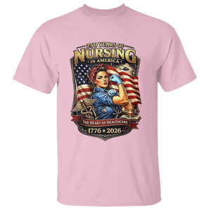 Patriotic Rosie Nurse Feminist Pride T Shirt 250 Years Of Nursing TS12 Light Pink Print Your Wear