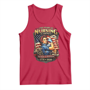 Patriotic Rosie Nurse Feminist Pride Tank Top 250 Years Of Nursing TS12 Red Print Your Wear