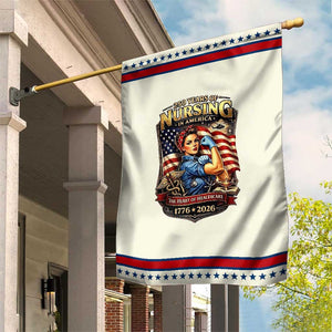 Patriotic Rosie Nurse Feminist Pride Garden Flag 250 Years Of Nursing TS12 Modern Beige Red Print Your Wear