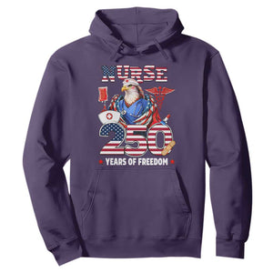 Bald Eagle Nurse 250 Years Of Freedom Hoodie Patriotic American Nurse Gift TS12 Purple Print Your Wear