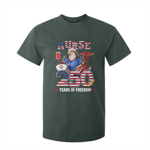 Bald Eagle Nurse 250 Years Of Freedom T Shirt For Kid Patriotic American Nurse Gift TS12 Dark Forest Green Print Your Wear