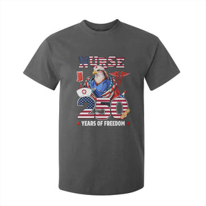 Bald Eagle Nurse 250 Years Of Freedom T Shirt For Kid Patriotic American Nurse Gift TS12 Dark Heather Print Your Wear