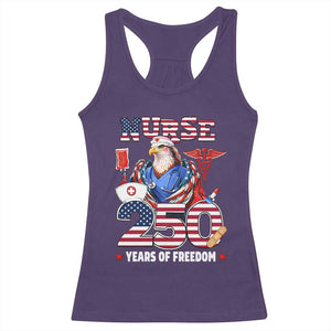 Bald Eagle Nurse 250 Years Of Freedom Racerback Tank Top Patriotic American Nurse Gift TS12 Purple Print Your Wear