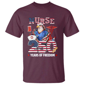 Bald Eagle Nurse 250 Years Of Freedom T Shirt Patriotic American Nurse Gift TS12 Maroon Print Your Wear