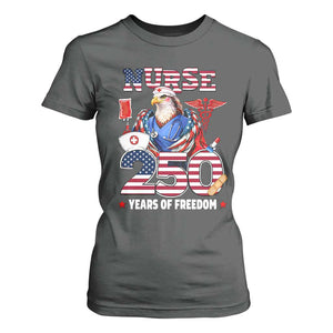Bald Eagle Nurse 250 Years Of Freedom T Shirt For Women Patriotic American Nurse Gift TS12 Dark Heather Print Your Wear