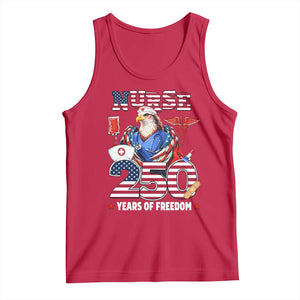 Bald Eagle Nurse 250 Years Of Freedom Tank Top Patriotic American Nurse Gift TS12 Red Print Your Wear