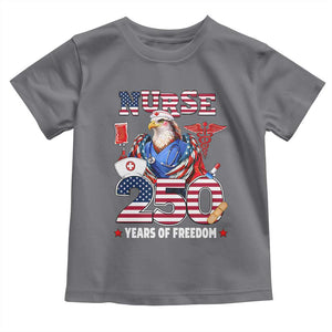 Bald Eagle Nurse 250 Years Of Freedom Toddler T Shirt Patriotic American Nurse Gift TS12 Charcoal Print Your Wear