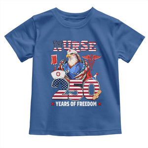 Bald Eagle Nurse 250 Years Of Freedom Toddler T Shirt Patriotic American Nurse Gift TS12 Royal Blue Print Your Wear
