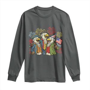 Funny Founding Fathers Eagle Long Sleeve Shirt 250th Anniversary America Patriotic Gift TS12 Dark Heather Print Your Wear