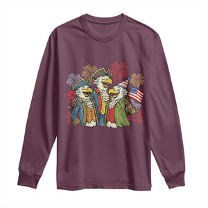 Funny Founding Fathers Eagle Long Sleeve Shirt 250th Anniversary America Patriotic Gift TS12 Maroon Print Your Wear