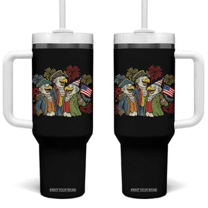 Funny Founding Fathers Eagle Tumbler With Handle 250th Anniversary America Patriotic Gift TS12 One Size: 40 oz Black Print Your Wear