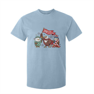 Cute Patriotic Eagle 250 Years Of Freedom T Shirt For Kid American Pride Gift TS12 Light Blue Print Your Wear
