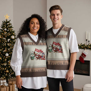 Cute Patriotic Eagle 250 Years Of Freedom V-Neck Knit Sweater Vest American Pride Gift TS12 Mocha Mousse Print Your Wear