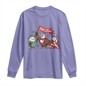 Cute Patriotic Eagle 250 Years Of Freedom Long Sleeve Shirt American Pride Gift TS12 Violet Print Your Wear