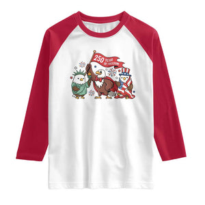 Cute Patriotic Eagle 250 Years Of Freedom Raglan Shirt American Pride Gift TS12 White Red Print Your Wear