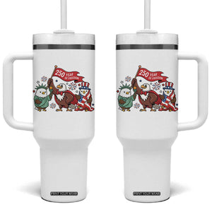 Cute Patriotic Eagle 250 Years Of Freedom Tumbler With Handle American Pride Gift TS12 One Size: 40 oz White Print Your Wear