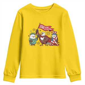 Cute Patriotic Eagle 250 Years Of Freedom Youth Sweatshirt American Pride Gift TS12 Daisy Print Your Wear