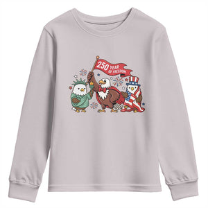 Cute Patriotic Eagle 250 Years Of Freedom Youth Sweatshirt American Pride Gift TS12 Ice Gray Print Your Wear