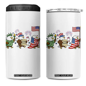 Adorable Patriotic Eagle 250 Years Of Freedom 4 in 1 Can Cooler Tumbler USA Anniversary Gift TS12 One Size: 16 oz White Print Your Wear