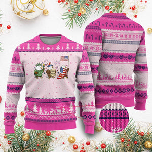 Adorable Patriotic Eagle 250 Years Of Freedom Ugly Christmas Sweater USA Anniversary Gift TS12 Hot Pink Print Your Wear