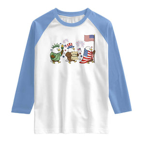 Adorable Patriotic Eagle 250 Years Of Freedom Raglan Shirt USA Anniversary Gift TS12 White Carolina Blue Print Your Wear