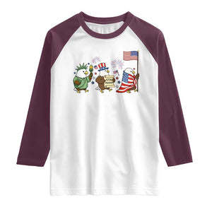 Adorable Patriotic Eagle 250 Years Of Freedom Raglan Shirt USA Anniversary Gift TS12 White Maroon Print Your Wear