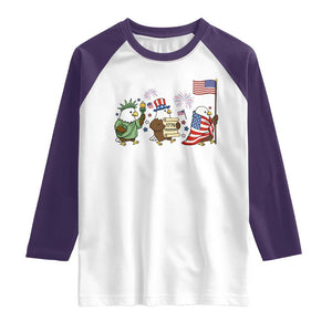 Adorable Patriotic Eagle 250 Years Of Freedom Raglan Shirt USA Anniversary Gift TS12 White Purple Print Your Wear