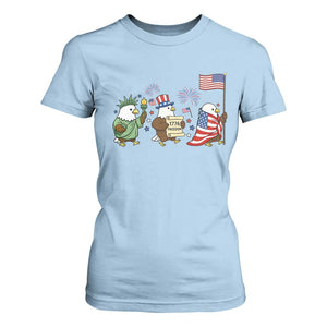 Adorable Patriotic Eagle 250 Years Of Freedom T Shirt For Women USA Anniversary Gift TS12 Light Blue Print Your Wear