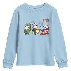 Adorable Patriotic Eagle 250 Years Of Freedom Youth Sweatshirt USA Anniversary Gift TS12 Light Blue Print Your Wear