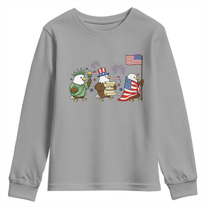 Adorable Patriotic Eagle 250 Years Of Freedom Youth Sweatshirt USA Anniversary Gift TS12 Sport Gray Print Your Wear