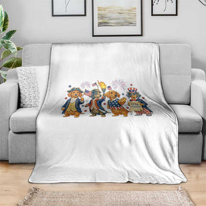 Patriotic Wiener Dog 250th Anniversary Throw Blanket Dachshund Lover Gift TS12 Print Your Wear