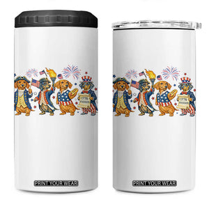 Patriotic Wiener Dog 250th Anniversary 4 in 1 Can Cooler Tumbler Dachshund Lover Gift TS12 One Size: 16 oz White Print Your Wear