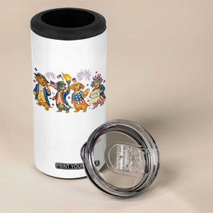 Patriotic Wiener Dog 250th Anniversary 4 in 1 Can Cooler Tumbler Dachshund Lover Gift TS12 Print Your Wear