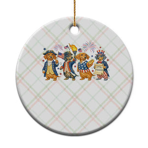 Patriotic Wiener Dog 250th Anniversary Ceramic Ornament Dachshund Lover Gift TS12 1pc Christmas Plaid Print Your Wear