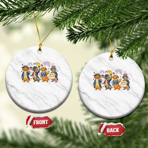 Patriotic Wiener Dog 250th Anniversary Ceramic Ornament Dachshund Lover Gift TS12 1pc White Marble Print Your Wear