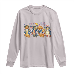 Patriotic Wiener Dog 250th Anniversary Long Sleeve Shirt Dachshund Lover Gift TS12 Ice Gray Print Your Wear