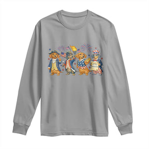 Patriotic Wiener Dog 250th Anniversary Long Sleeve Shirt Dachshund Lover Gift TS12 Sport Gray Print Your Wear
