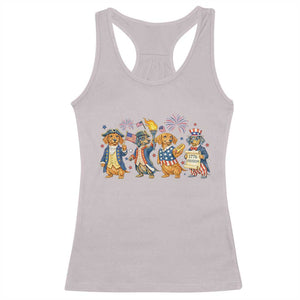 Patriotic Wiener Dog 250th Anniversary Racerback Tank Top Dachshund Lover Gift TS12 Ice Gray Print Your Wear