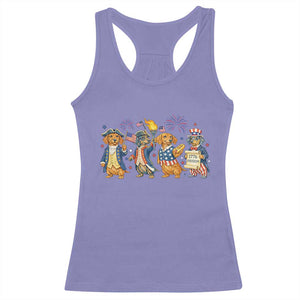 Patriotic Wiener Dog 250th Anniversary Racerback Tank Top Dachshund Lover Gift TS12 Violet Print Your Wear