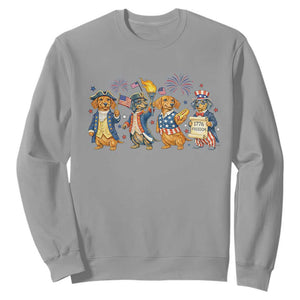 Patriotic Wiener Dog 250th Anniversary Sweatshirt Dachshund Lover Gift TS12 Sport Gray Print Your Wear