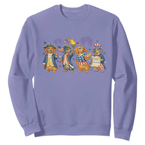 Patriotic Wiener Dog 250th Anniversary Sweatshirt Dachshund Lover Gift TS12 Violet Print Your Wear