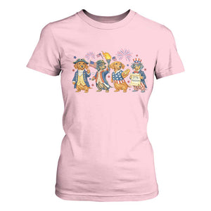 Patriotic Wiener Dog 250th Anniversary T Shirt For Women Dachshund Lover Gift TS12 Light Pink Print Your Wear