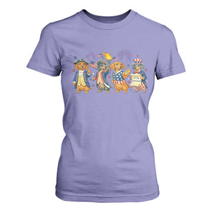 Patriotic Wiener Dog 250th Anniversary T Shirt For Women Dachshund Lover Gift TS12 Violet Print Your Wear
