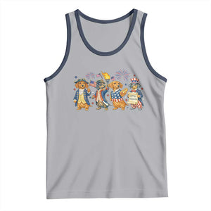 Patriotic Wiener Dog 250th Anniversary Tank Top Dachshund Lover Gift TS12 Athletic Heather Navy Print Your Wear