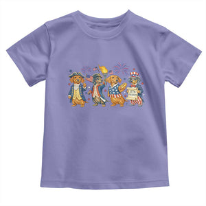Patriotic Wiener Dog 250th Anniversary Toddler T Shirt Dachshund Lover Gift TS12 Violet Print Your Wear