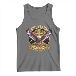 Faith And Freedom 250 Years Tank Top Patriotic Eagle Cross Gift TS12 Black Heather Print Your Wear