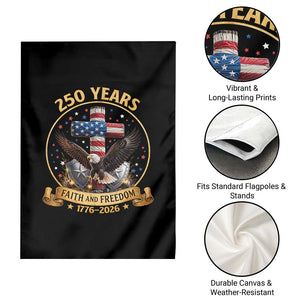 Christian Patriotic Eagle Cross Garden Flag 250 Years Faith And Freedom USA Gift TS12 Print Your Wear