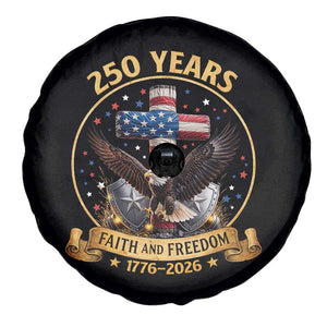 Christian Patriotic Eagle Cross Spare Tire Cover 250 Years Faith And Freedom USA Gift TS12 Print Your Wear